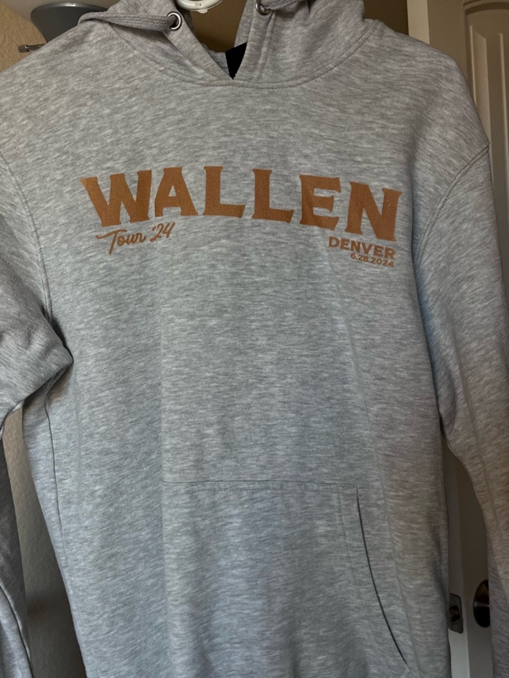 Custom Wallen Tour '24 Gray Hoodie with Rust Lettering